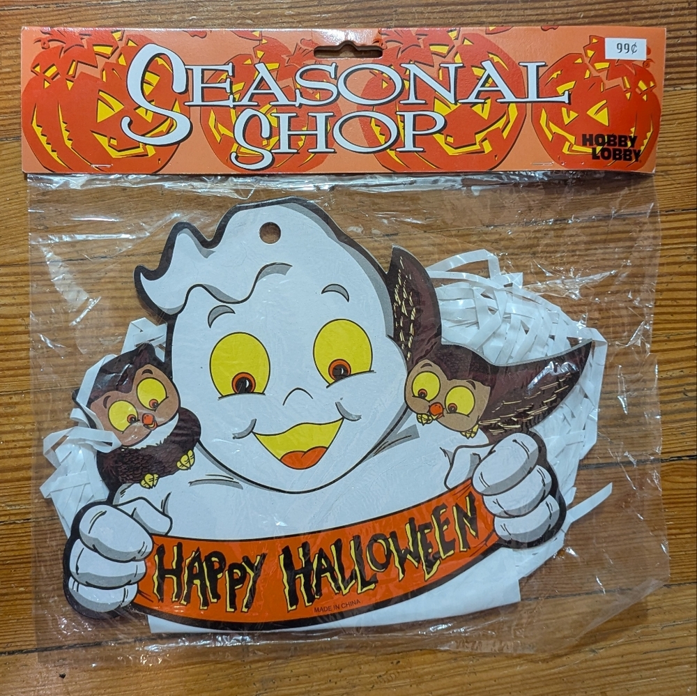 Vintage Happy Halloween Ghost Wind Streamer